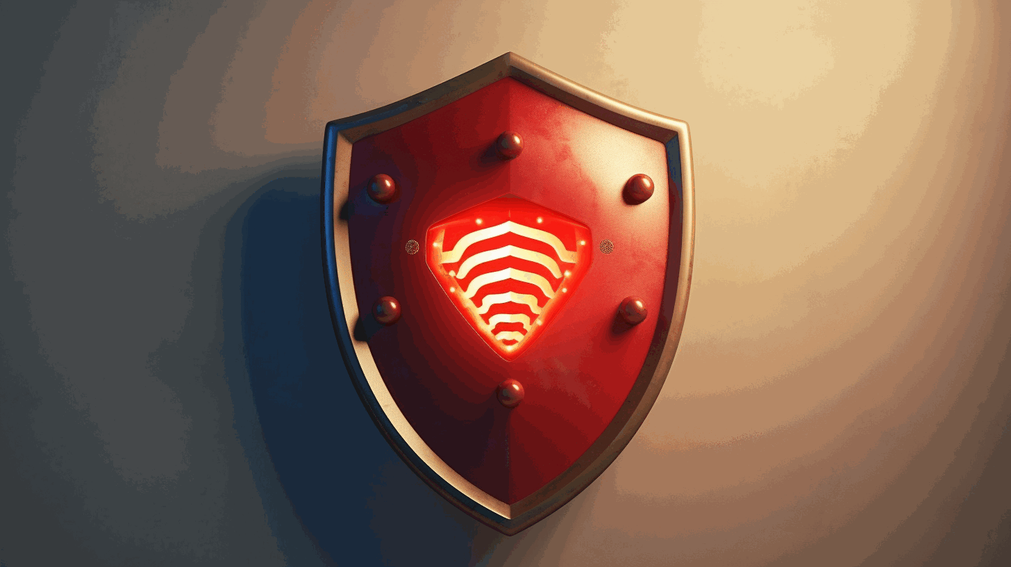 A shield protecting a Wi-Fi signal from hackers.