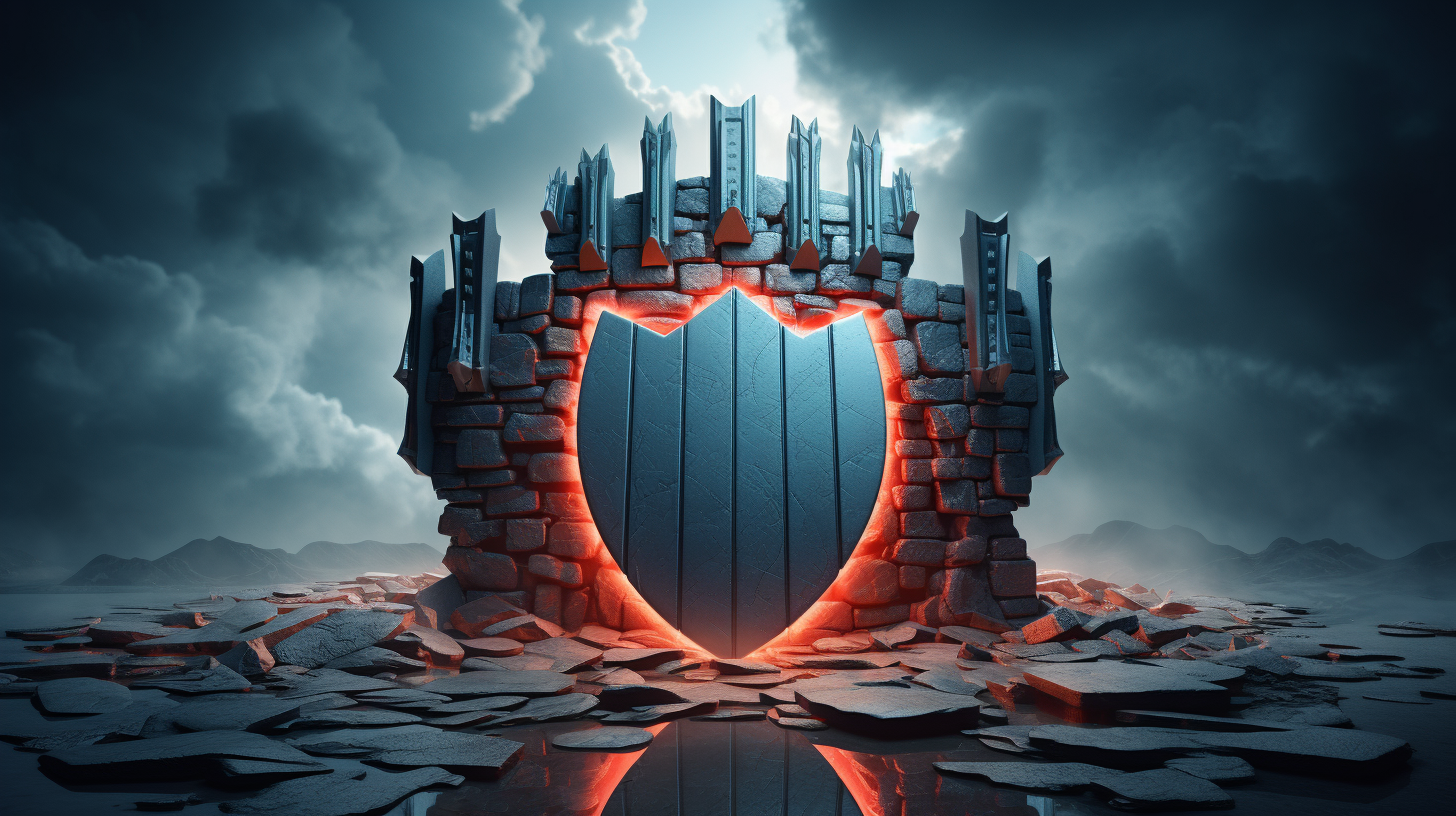 A symbolic image representing a shielded domain name protecting against cyber threats.