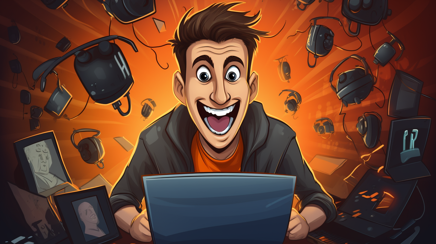 A cartoon-style image depicting a beginner conquering cybersecurity challenges with excitement and confidence, showcasing the positive learning experience.