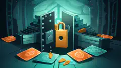 A cartoon-style image of a secure vault with credit cards and lock icons, representing PCI-DSS security measures.