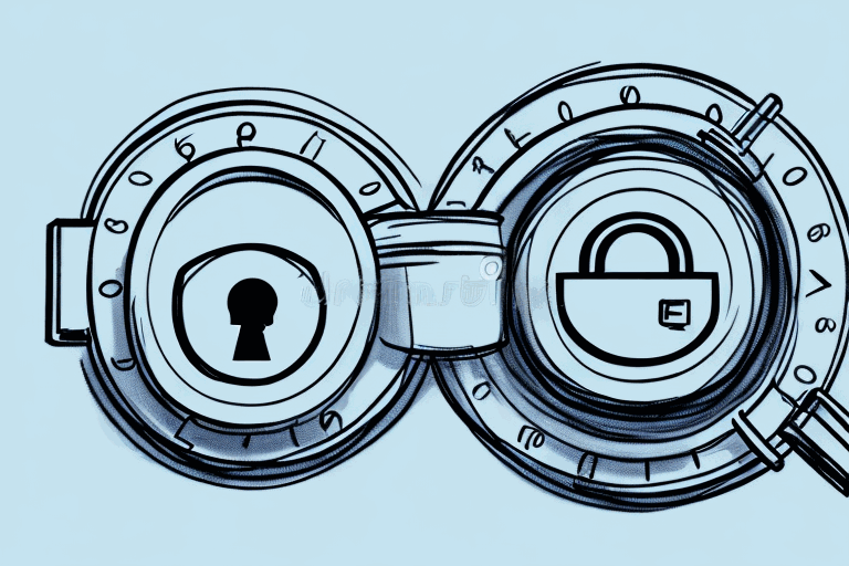 A symbolic image representing password security with a shield protecting a lock.